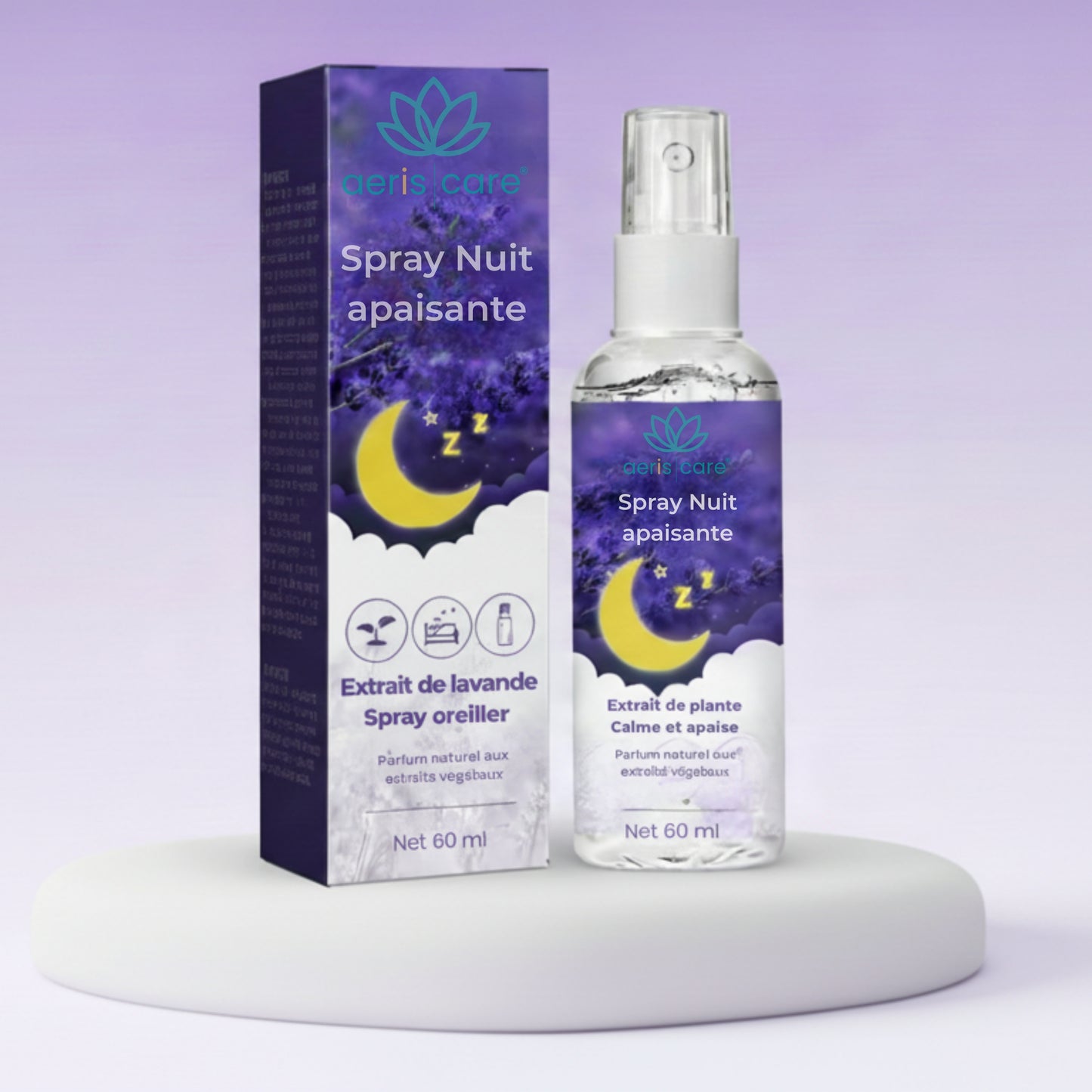 Aeris Care® — Spray Nuit Apaisant à la Lavande | Relâchement du mental & Endormissement naturel