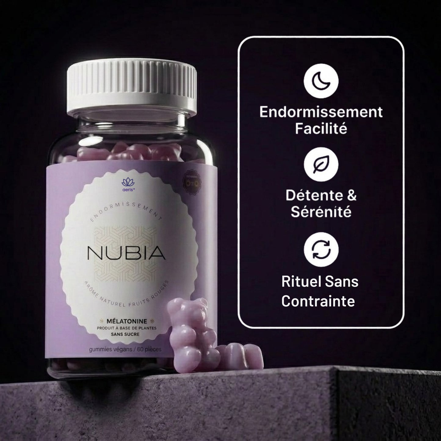 Nubia™- Le petit Ourson qui apaise votre mental pour dormir enfin.